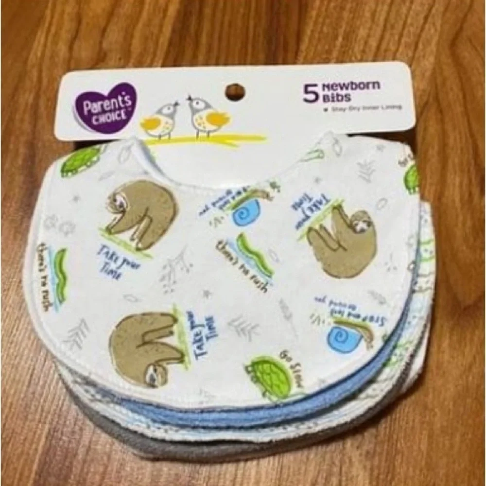 ✨New ✨ 5 pack of newborn sloth bibs